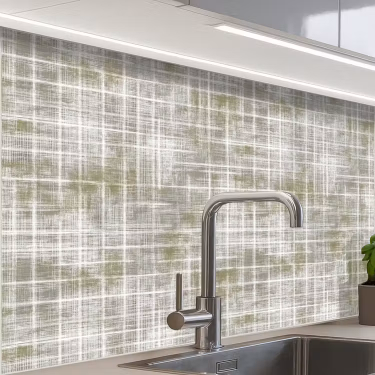 Crédence cuisine - Lin - Motif - Vert — 1