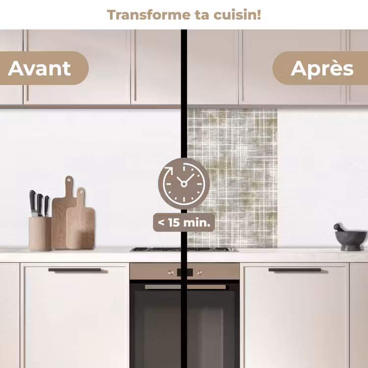 Crédence cuisine - Lin - Motif - Vert — 2