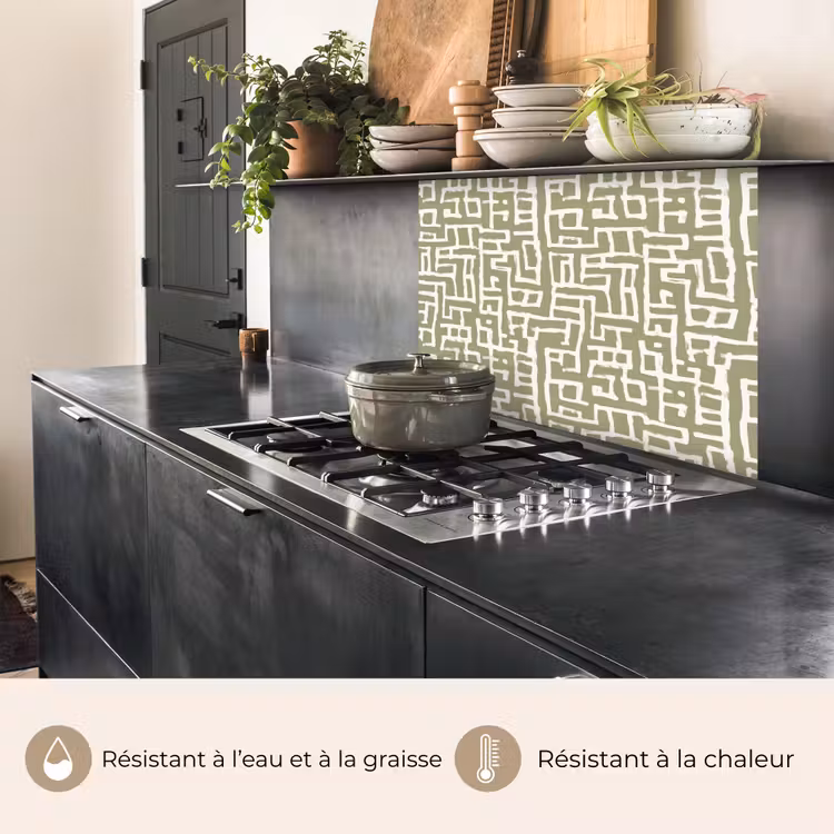 Crédence cuisine - Graphique - Motif - Vert — 4