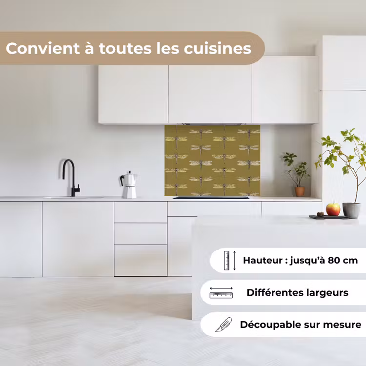 Crédence cuisine - Libellules - Motif - Vert — 6