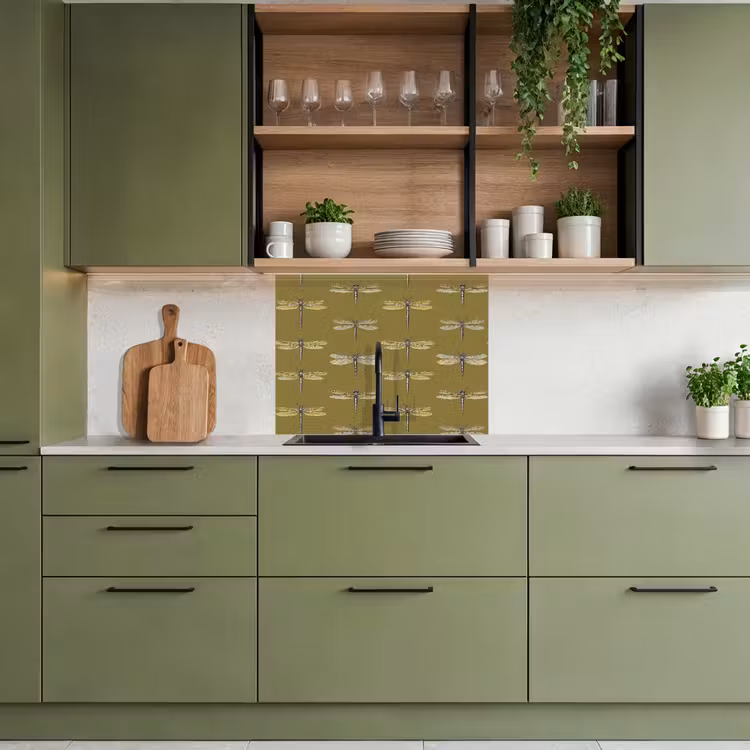 Crédence cuisine - Libellules - Motif - Vert — 7