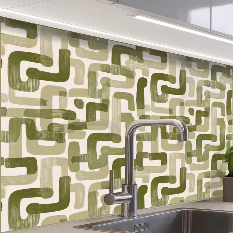 Crédence cuisine - Moderne - Graphique - Vert — 1