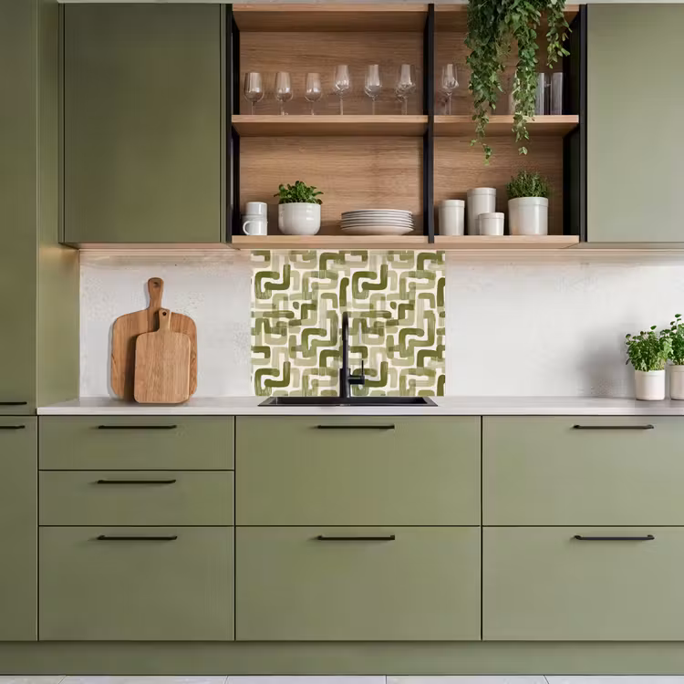 Crédence cuisine - Moderne - Graphique - Vert — 7