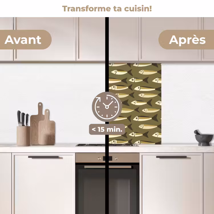 Crédence cuisine - Poisson - Motif - Vert — 2