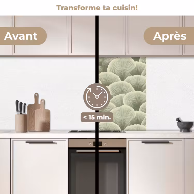 Crédence cuisine - Eventail - Feuille - Vert — 2