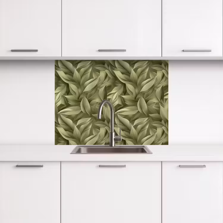 Crédence cuisine - Feuilles - Moderne - Vert — 3
