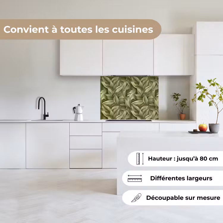 Crédence cuisine - Feuilles - Moderne - Vert — 6