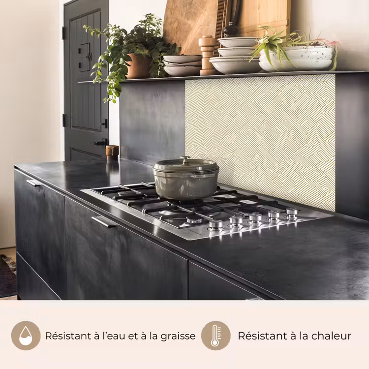 Crédence cuisine - Géométrique - Lignes - Vert — 4