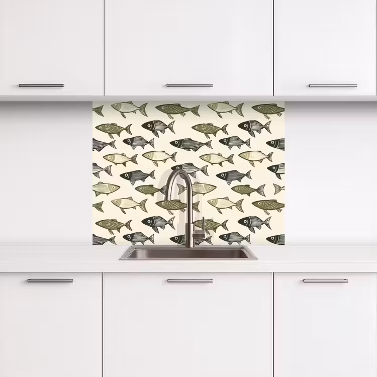 Crédence cuisine - Poissons - Classique - Vert — 3