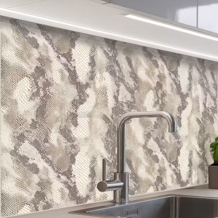 Crédence cuisine - Serpent - Motif - Taupe — 1