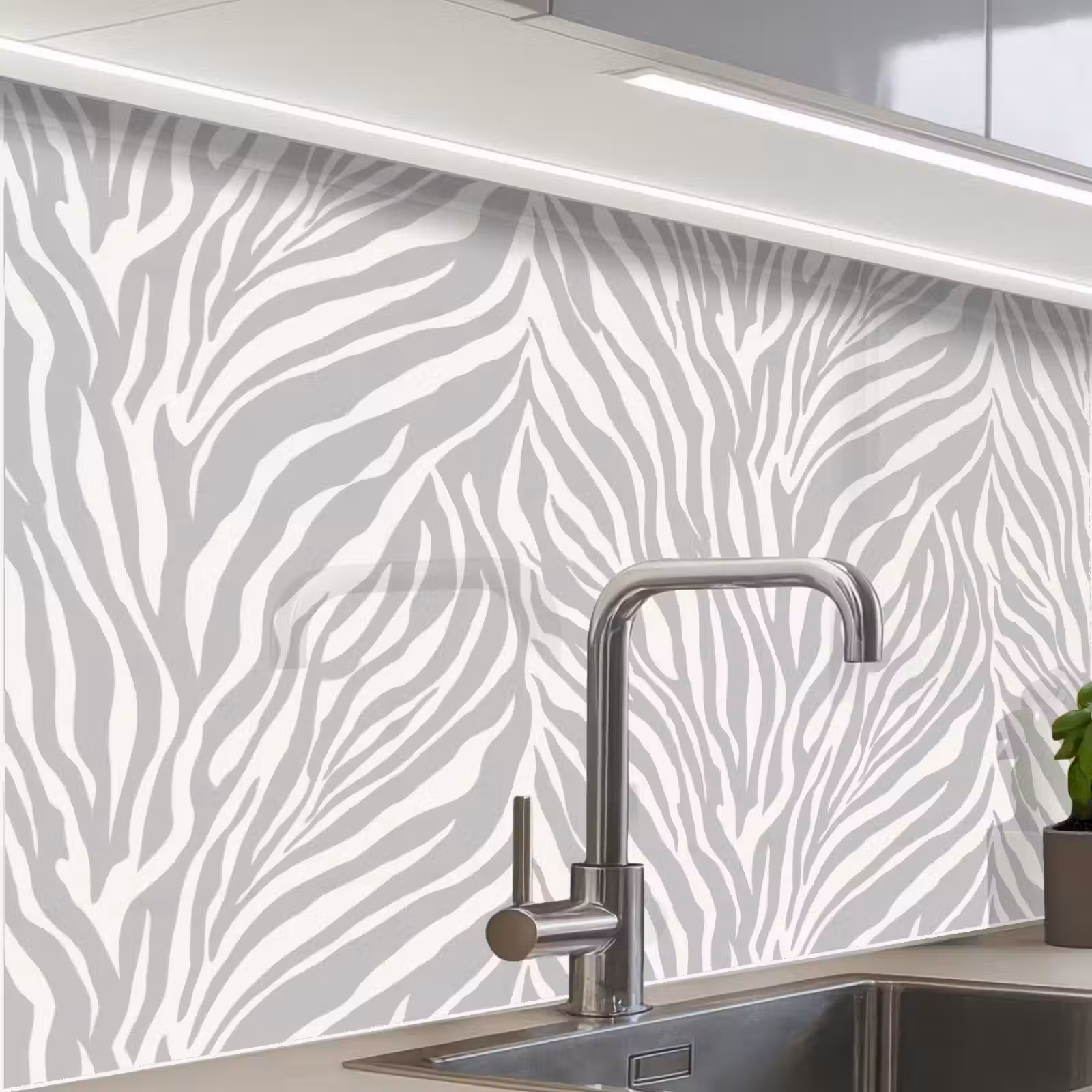 Crédence cuisine - Zebra - Motif - Gris — 1