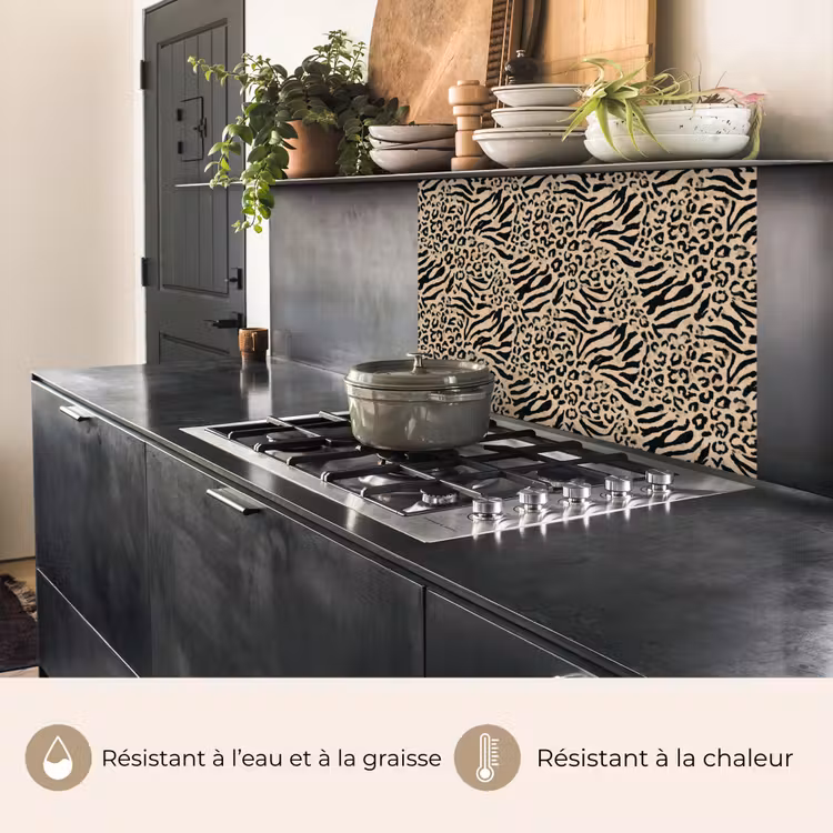 Crédence cuisine - Girafe - Zèbre - Motif - Marron — 4