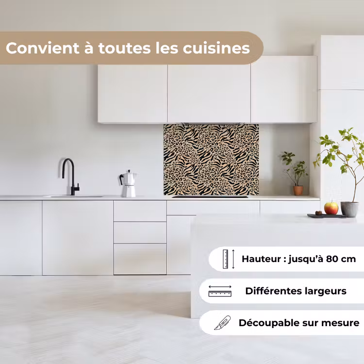 Crédence cuisine - Girafe - Zèbre - Motif - Marron — 6
