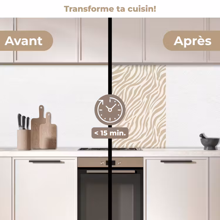 Crédence cuisine - Zebra - Motif - Beige — 2