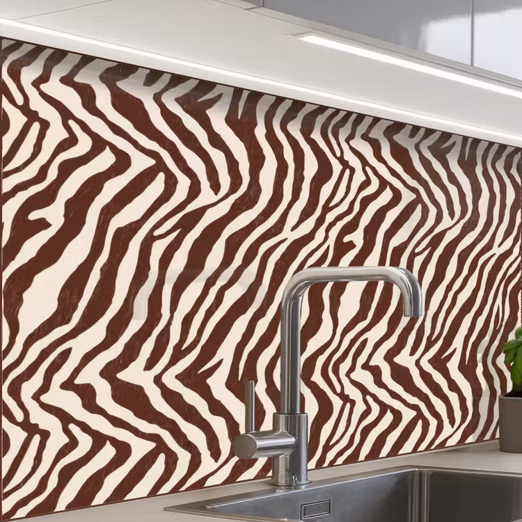 Crédence cuisine - Zèbre - Motif - Noir - Blanc — 1