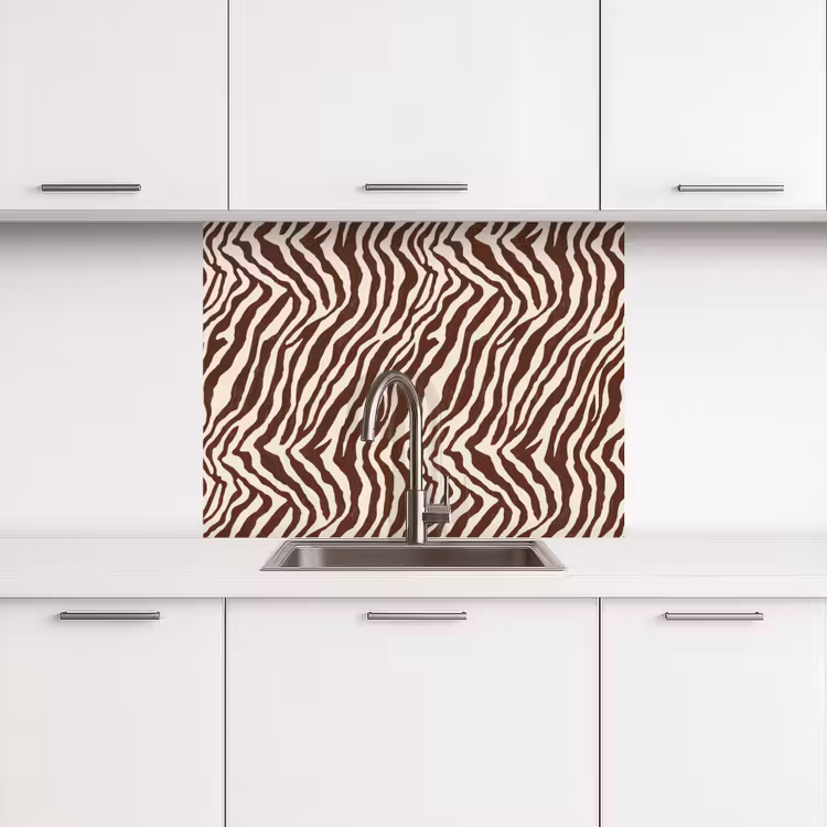 Crédence cuisine - Zèbre - Motif - Noir - Blanc — 3