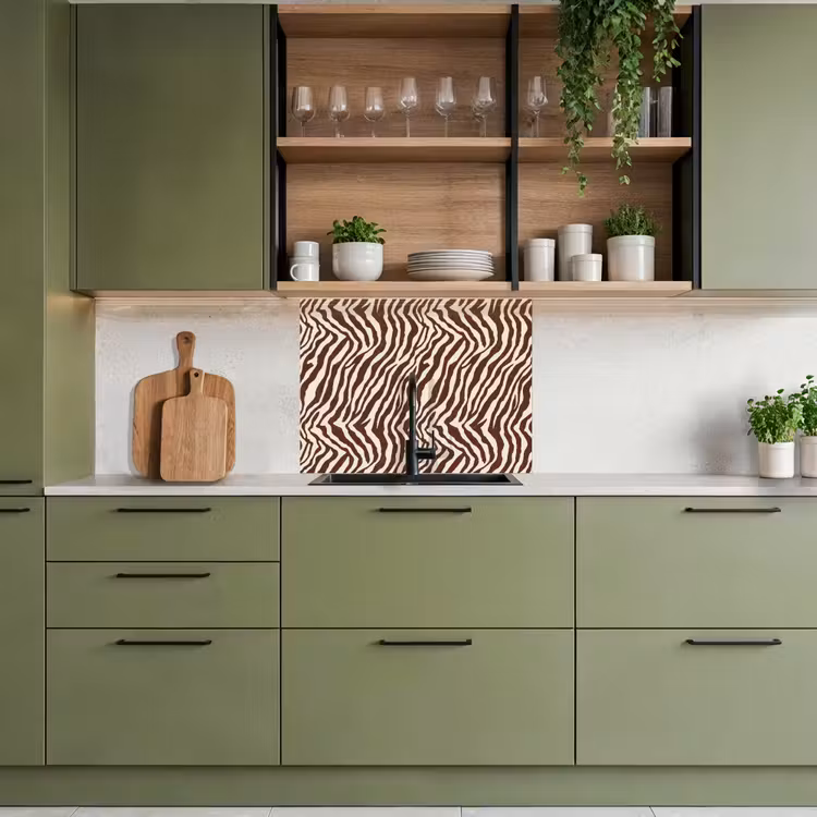 Crédence cuisine - Zèbre - Motif - Noir - Blanc — 7