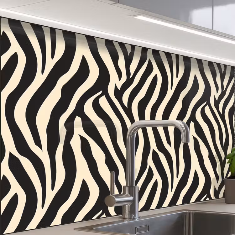 Crédence cuisine - Zebra - Print - Classic - Black — 1