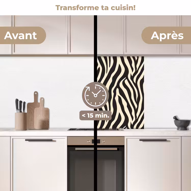 Crédence cuisine - Zebra - Print - Classic - Black — 2