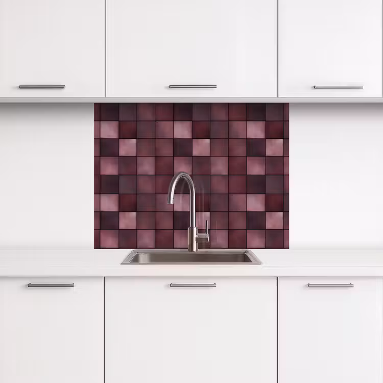 Crédence cuisine - Carré - Carrelage - Motif - Violet — 3