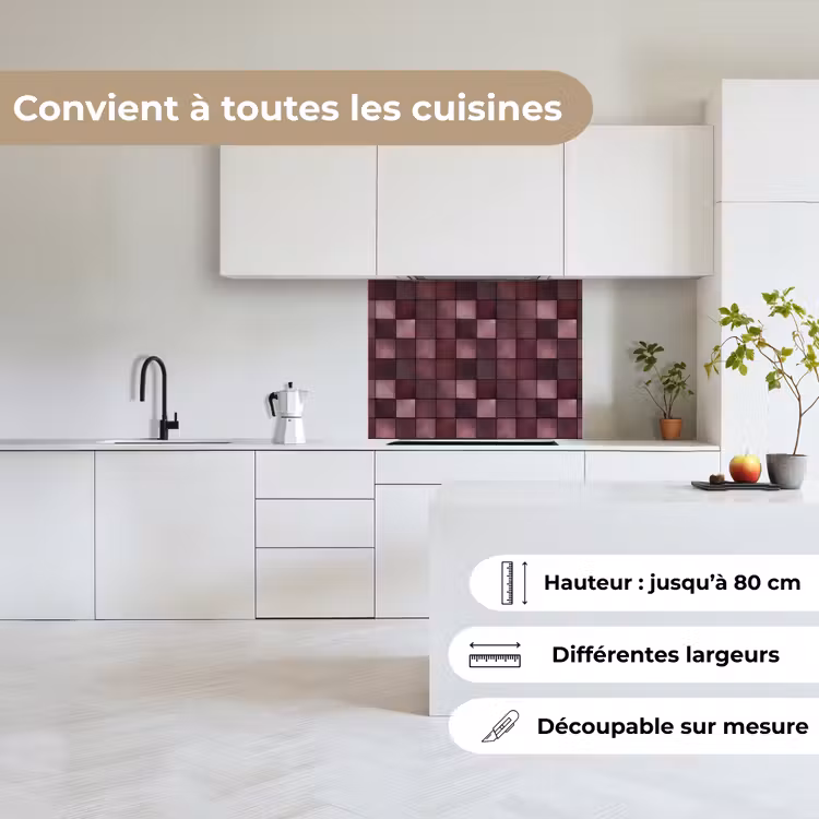 Crédence cuisine - Carré - Carrelage - Motif - Violet — 6