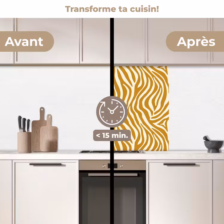 Crédence cuisine - Zèbre - Classique - Ocre - Jaune — 2