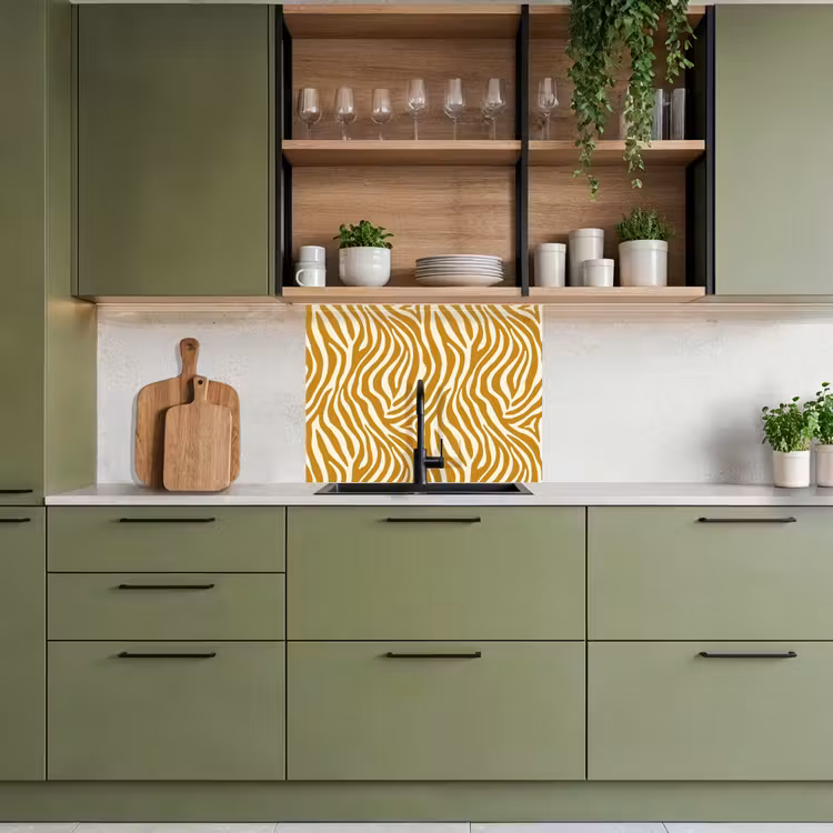 Crédence cuisine - Zèbre - Classique - Ocre - Jaune — 7