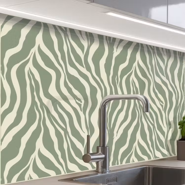 Crédence cuisine - Zèbre - Motif - Vert — 1