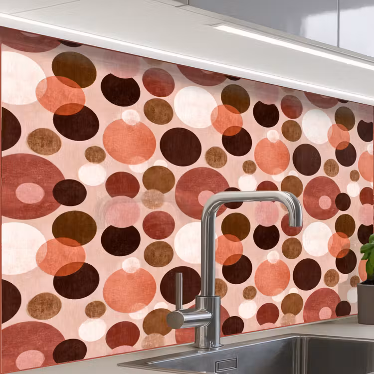 Crédence cuisine - Cercles - Moderne - Coloré — 1