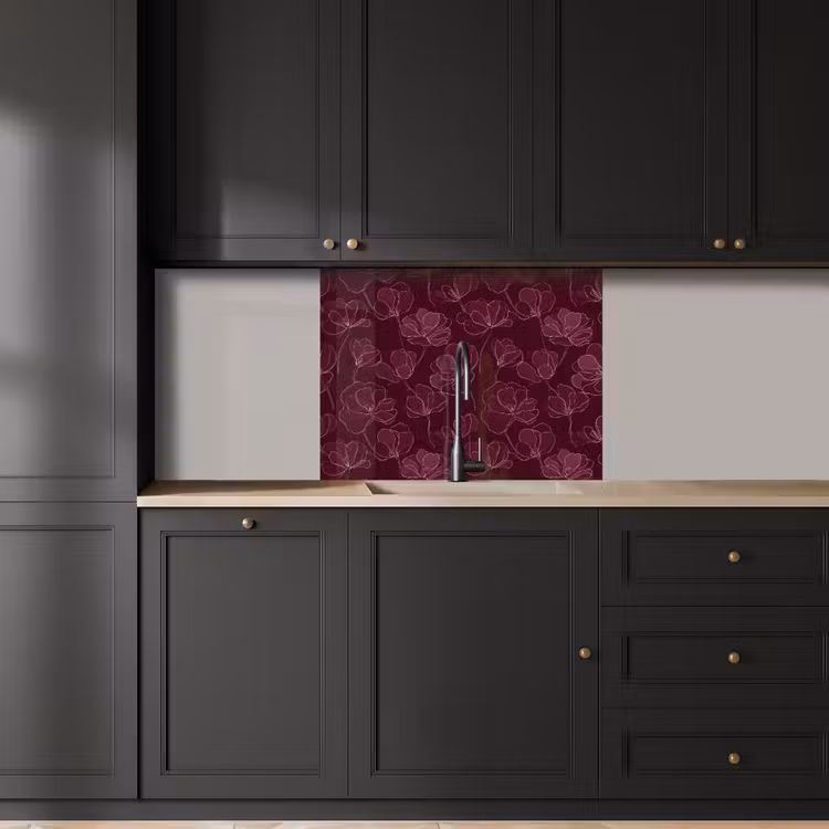 Crédence cuisine - Fleurs - Motif - Bourgogne — 5
