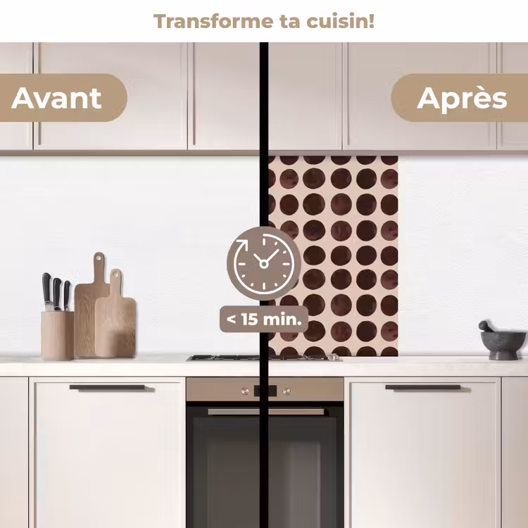 Crédence cuisine - Pois - Motif - Marron — 2