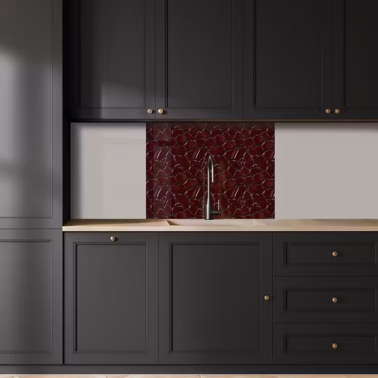 Crédence cuisine - Mosaïque - Carrelage - Rouge bourgogne — 5
