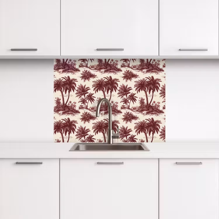 Crédence cuisine - Tropical - Géométrique - Bourgogne — 3
