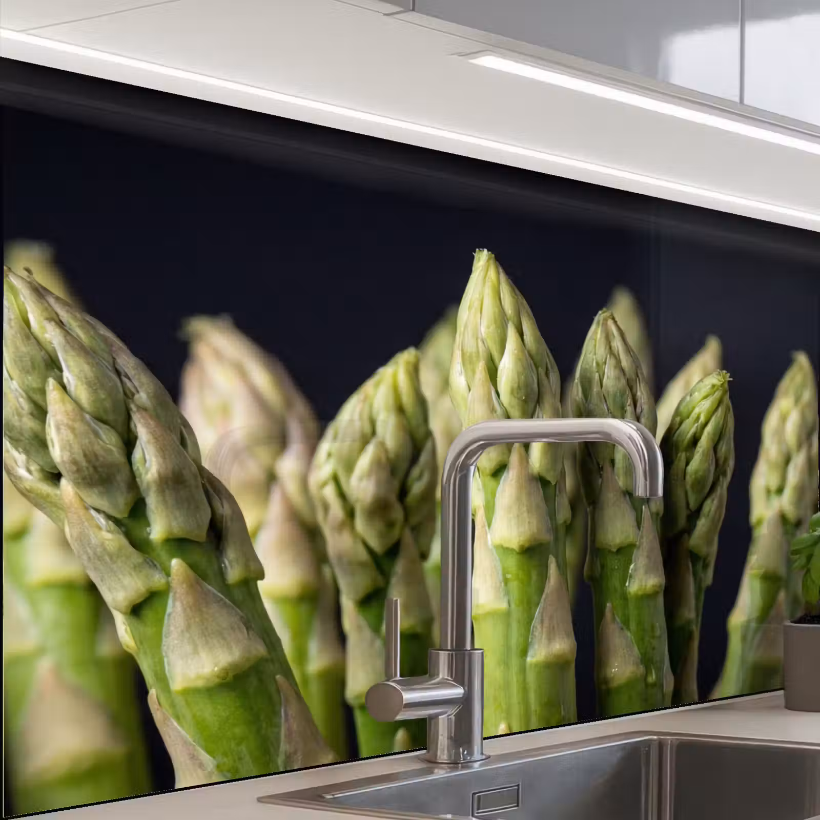 Crédence cuisine - Asperges - Vertes - Noires — 1