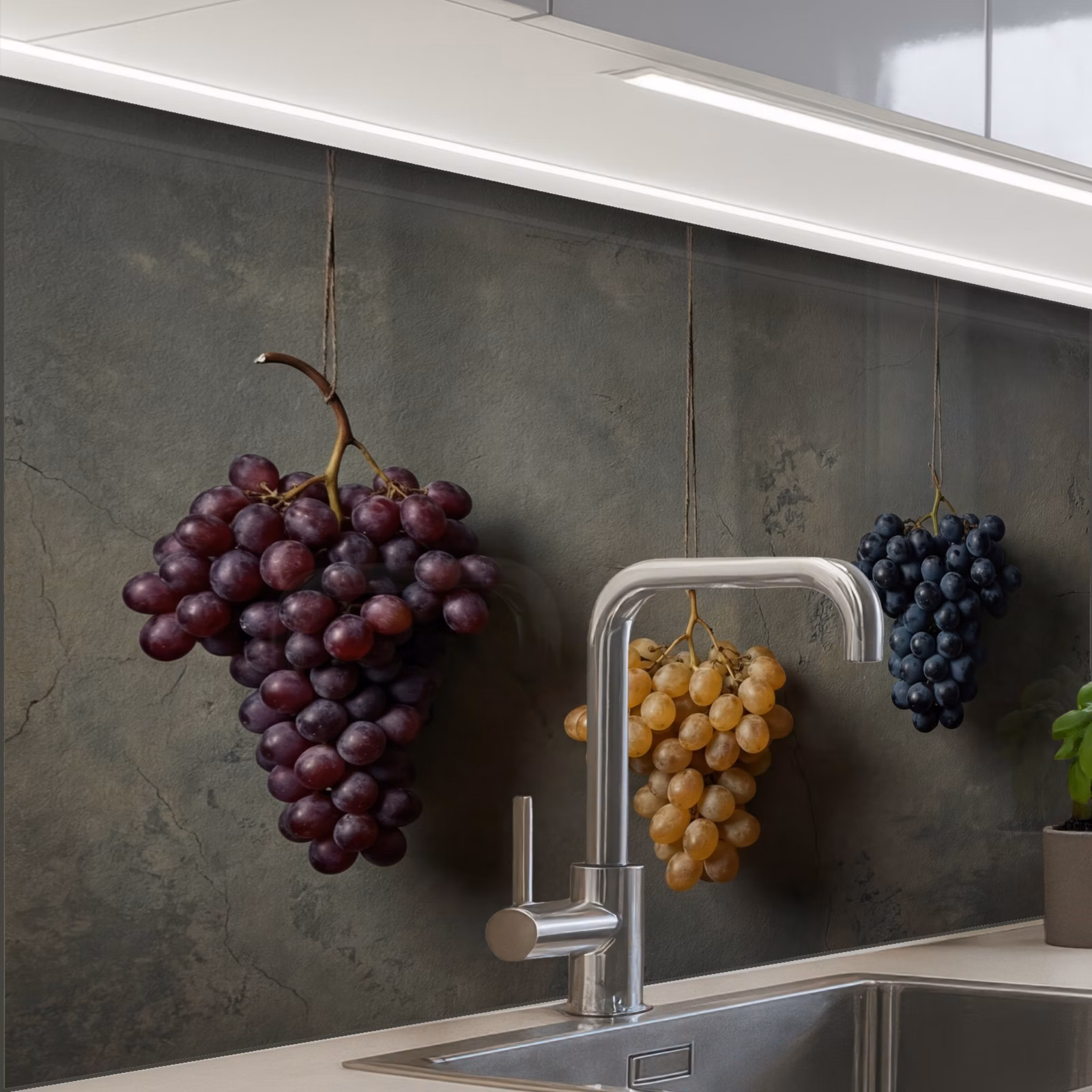 Crédence cuisine - Raisins - Coloré - Mur — 1