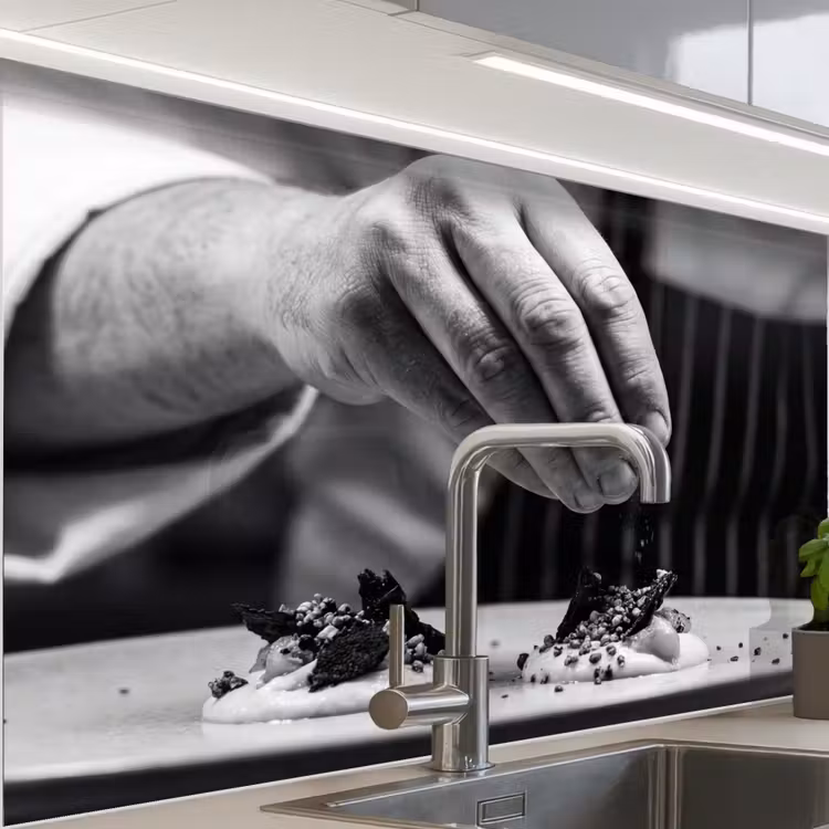 Crédence cuisine - Chef - garniture - plat — 1