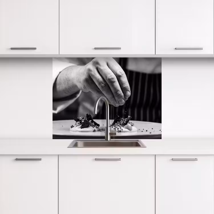 Crédence cuisine - Chef - garniture - plat — 3