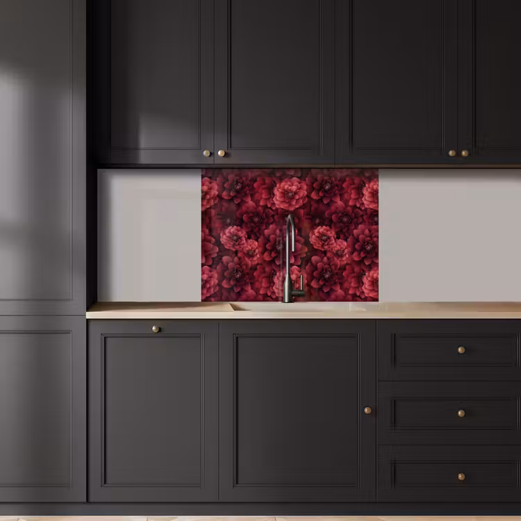 Crédence cuisine - Dahlias - Fleurs - Rouge — 5