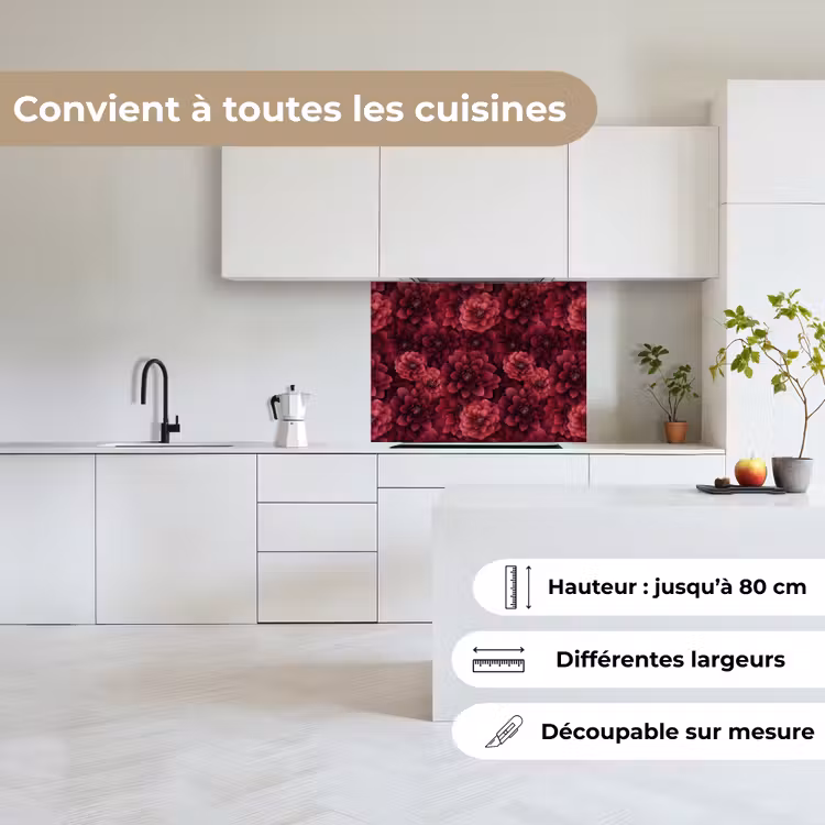 Crédence cuisine - Dahlias - Fleurs - Rouge — 6