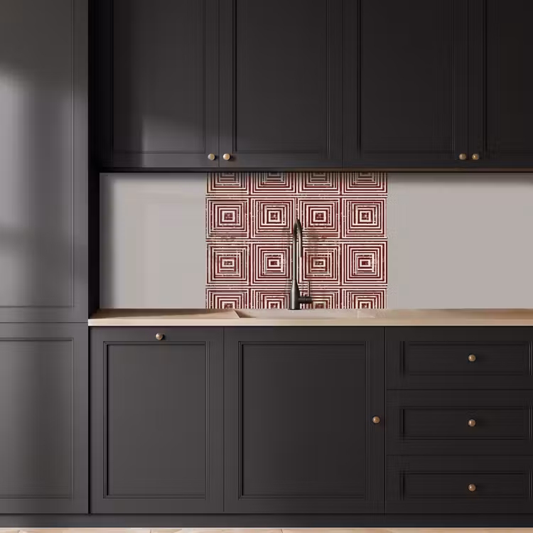 Crédence cuisine - Géométrique - Motif - Rouge — 5