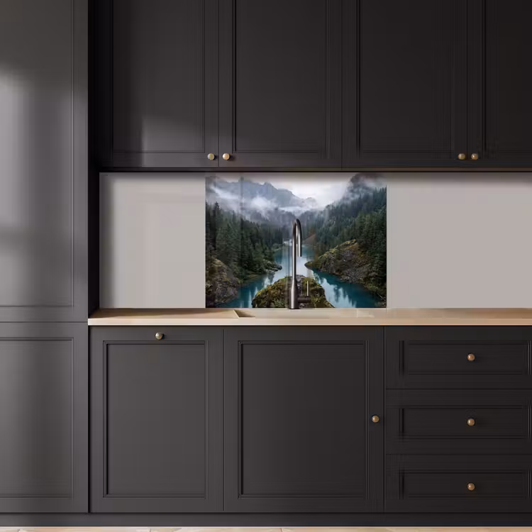 Crédence cuisine - Cascade - Arbres - Montagnes — 5