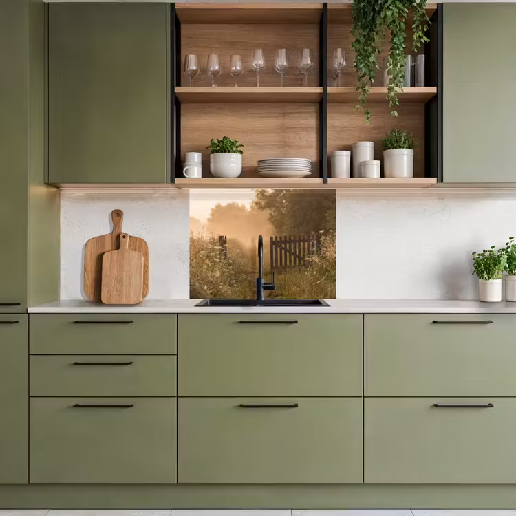 Crédence cuisine - Clôture - Nature - Brouillard - Champ — 7