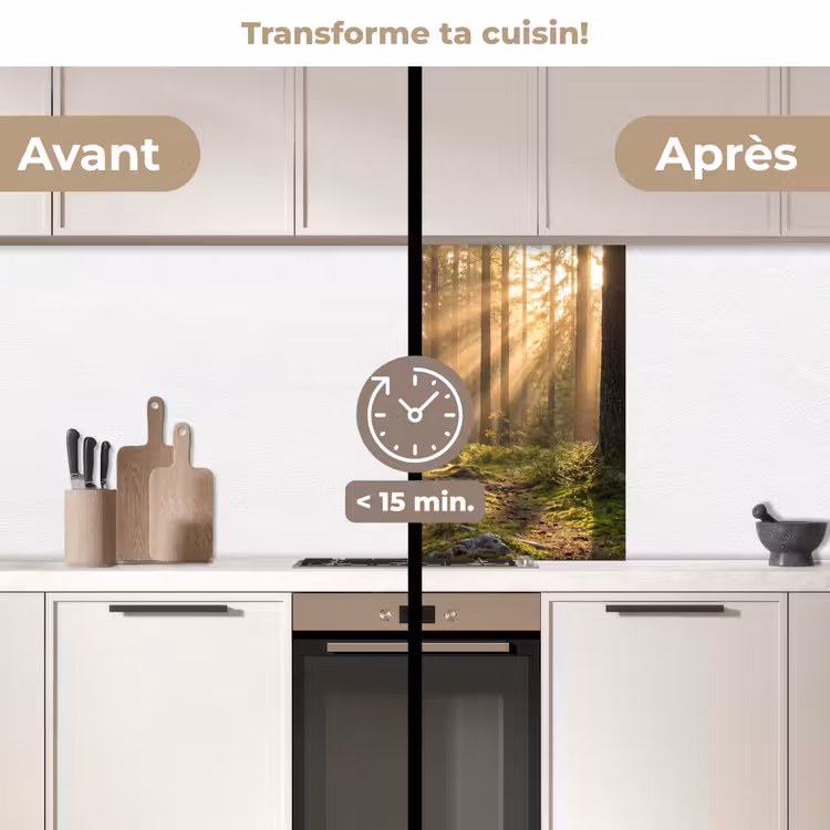 Crédence cuisine - Forêt - Soleil - Herbe — 2