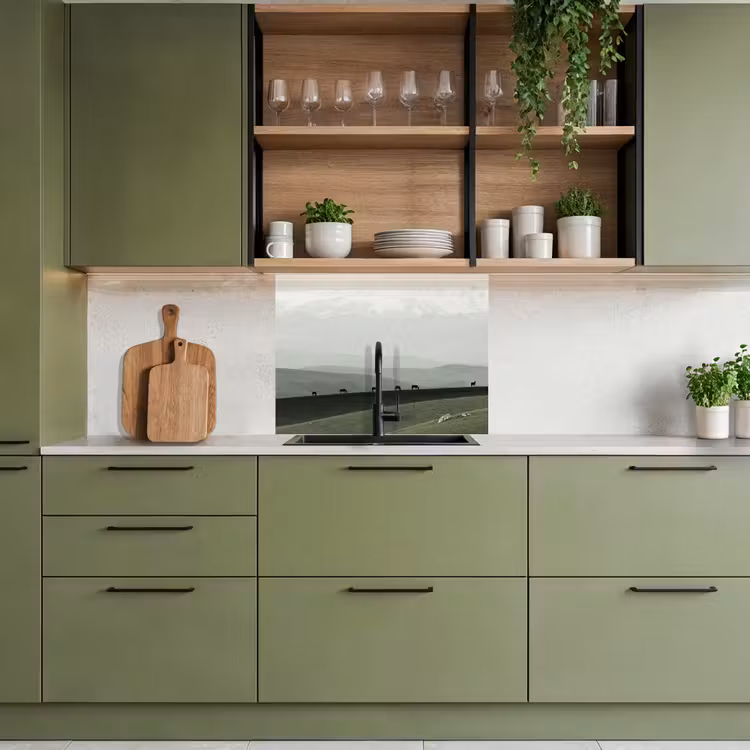 Crédence cuisine - Gris - Montagne - Chevaux — 7