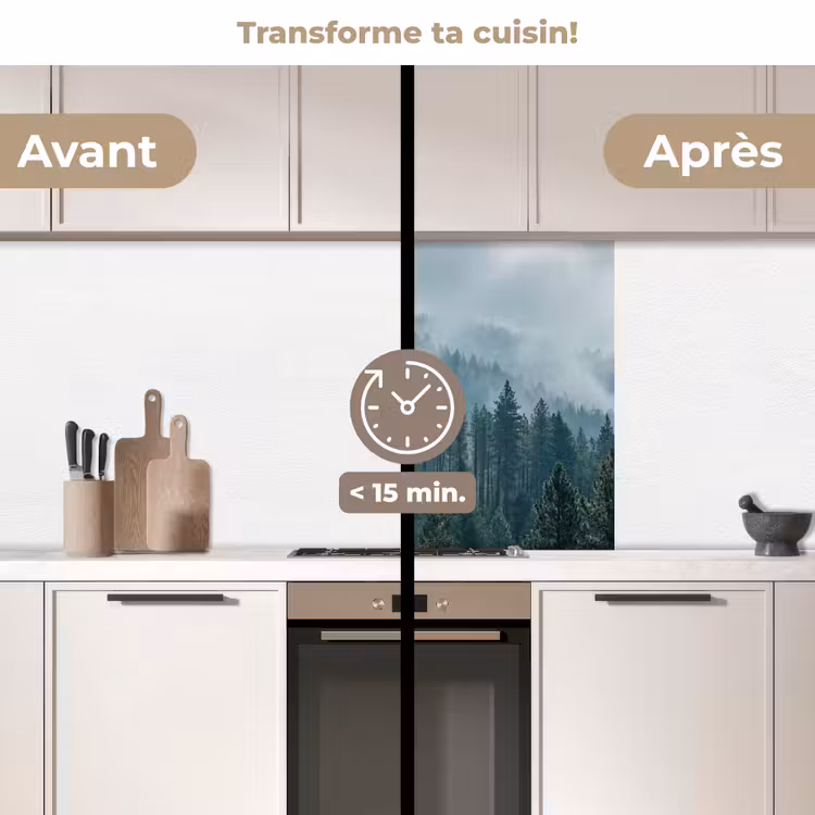 Crédence cuisine - Naaldwoud - Bergen - Fog — 2