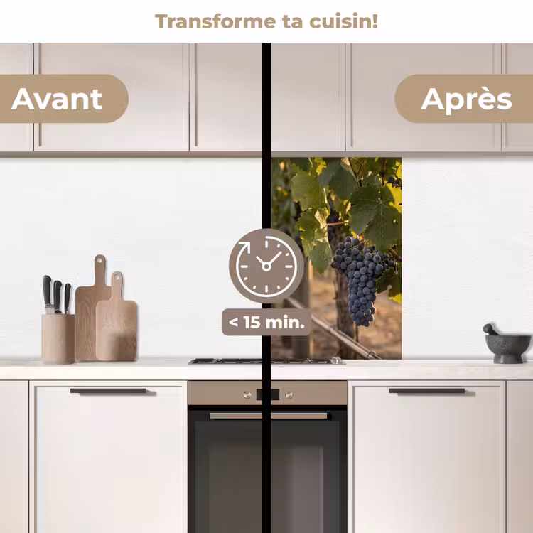 Crédence cuisine - Raisins - Vigne - Soleil — 2