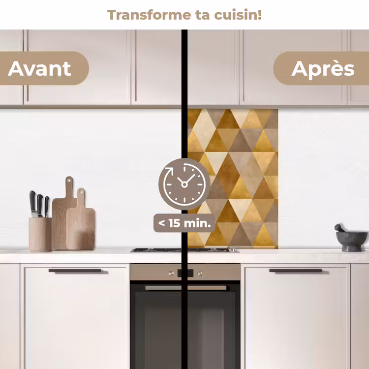 Crédence cuisine - Géométrique - Triangle - Or — 2