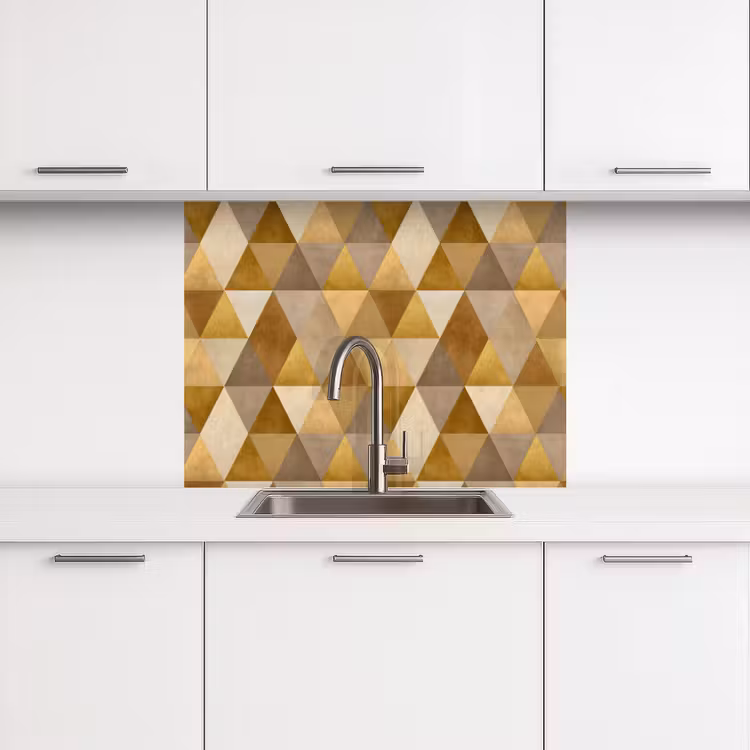 Crédence cuisine - Géométrique - Triangle - Or — 3