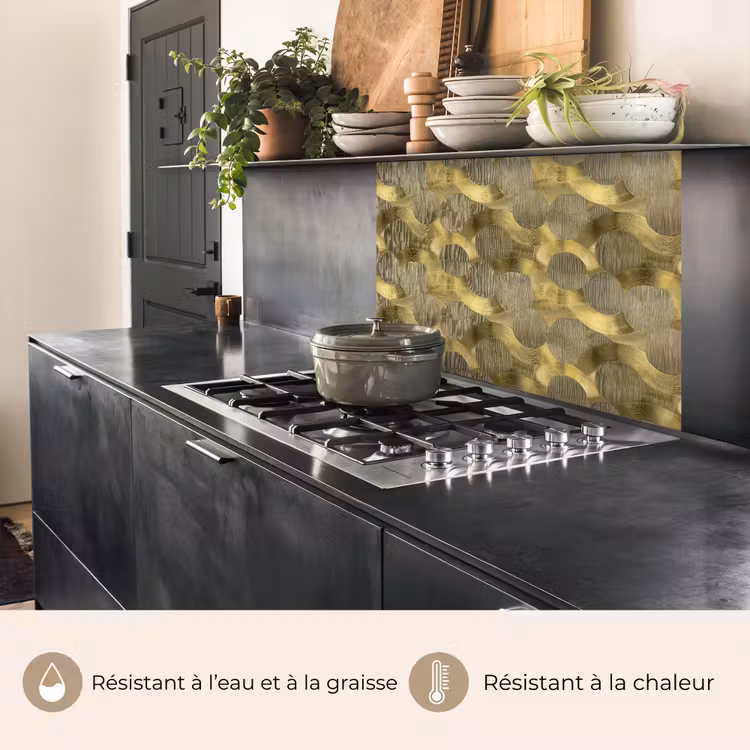 Crédence cuisine - Moderne - Géométrique - Or — 4