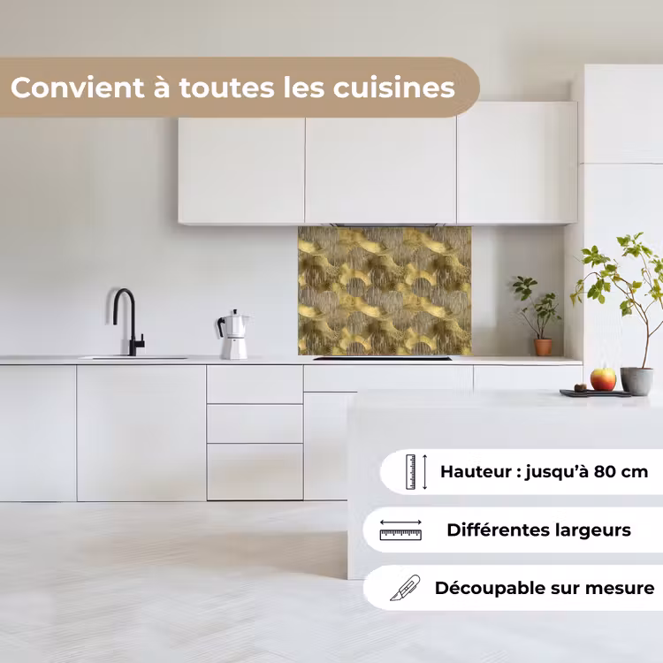 Crédence cuisine - Moderne - Géométrique - Or — 6